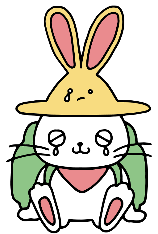 涙を浮かべ申し訳なさそうなぼうさぎの画像