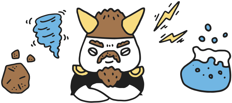 腕を組むデンベンジイ大王のイラスト