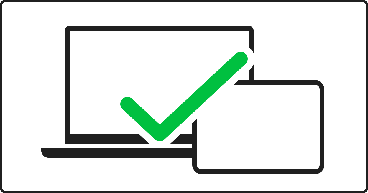 ラップトップとタブレットが対応していることを示すイラスト